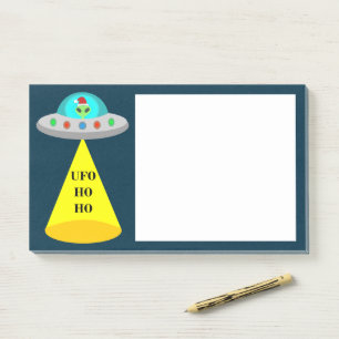 WeihnachtsUFO Ho Alien fliegende Untertasse Post-it Klebezettel