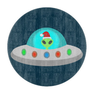WeihnachtsUFO Ho Alien fliegende Untertasse Schneidebrett