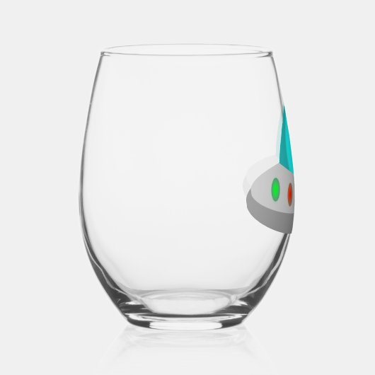 WeihnachtsUFO Ho Alien fliegende Untertasse Weinglas Ohne Stiel (Rechts)