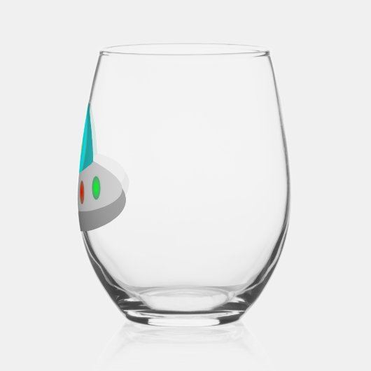 WeihnachtsUFO Ho Alien fliegende Untertasse Weinglas Ohne Stiel (Links)