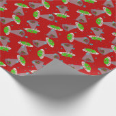 WeihnachtsUFO_red Geschenkpapier (Ecke)