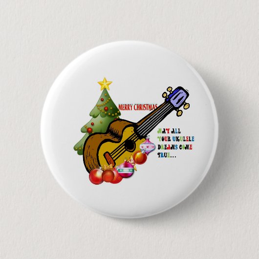 Weihnachtsukulele-Shirt Button (Vorderseite)