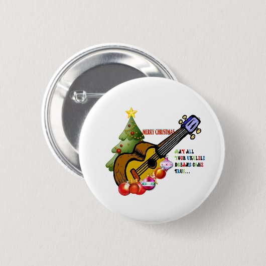 Weihnachtsukulele-Shirt Button (Vorne & Hinten)