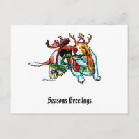 Weihnachtsunfähigkeits-Jagdhund-Postkarte