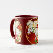 Weihnachtsunicorn-Oval-Tassen Tasse (Vorderseite Links)