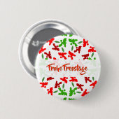 Weihnachtsunterhaltung mit Poodhundmuster Button (Vorne & Hinten)