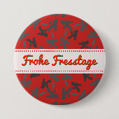 Weihnachtsunterhaltung mit Poodhundmuster Button (Vorderseite)