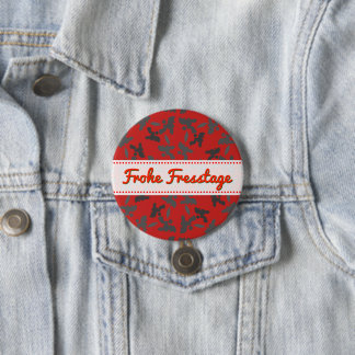 Weihnachtsunterhaltung mit Poodhundmuster Button