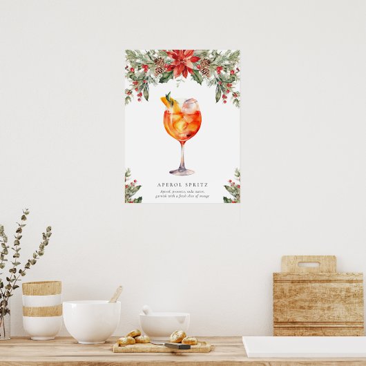 Weihnachtsunterschrift Trinkzeichen Poster (Küche)