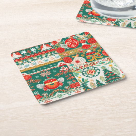 WeihnachtsUntersetzer Rechteckiger Pappuntersetzer (angewinkelt)