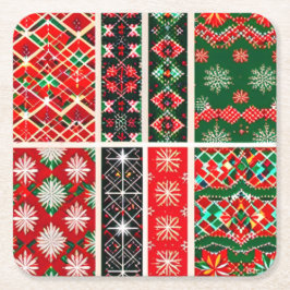 WeihnachtsUntersetzer Rechteckiger Pappuntersetzer