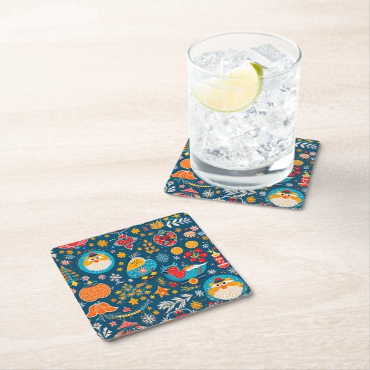 WeihnachtsUntersetzer Rechteckiger Pappuntersetzer (Vor Ort)