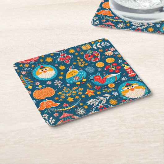 WeihnachtsUntersetzer Rechteckiger Pappuntersetzer (angewinkelt)