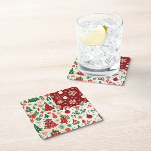WeihnachtsUntersetzer Rechteckiger Pappuntersetzer (Vor Ort)