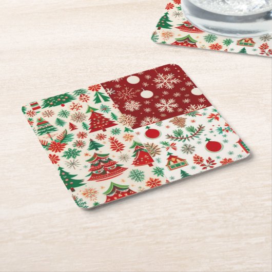 WeihnachtsUntersetzer Rechteckiger Pappuntersetzer (angewinkelt)