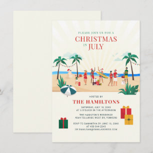Weihnachtsurlaub auf Familienreise am Strand im Ju Einladung