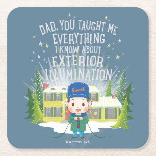 Weihnachtsurlaub Außenbeleuchtung Rechteckiger Pappuntersetzer