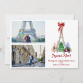 Weihnachtsurlaub-Foto vom Eiffelturm in Paris Feiertagskarte (Vorderseite)