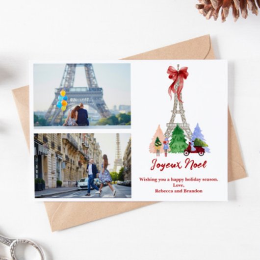 Weihnachtsurlaub-Foto vom Eiffelturm in Paris Feiertagskarte