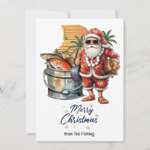 Weihnachtsurlaub für Angelfreunde mit dem Weihnach Feiertagskarte