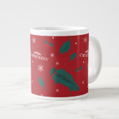 Weihnachtsurlaub Holly Muster Jumbo-Tasse (Vorderseite Rechts)