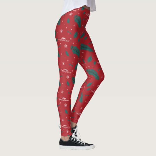 Weihnachtsurlaub Holly Muster Leggings (Rechts)