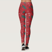 Weihnachtsurlaub Holly Muster Leggings (Rückseite)