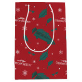 Weihnachtsurlaub Holly Muster Mittlere Geschenktüte (Vorderseite)