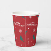 Weihnachtsurlaub Holly Muster Pappbecher (Rechts)