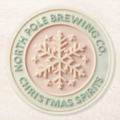 Weihnachtsurlaub North Pole Brewing Runder Pappuntersetzer (Vorderseite)