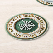Weihnachtsurlaub North Pole Brewing Runder Pappuntersetzer (Angewinkelt)
