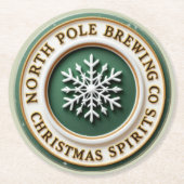 Weihnachtsurlaub North Pole Brewing Runder Pappuntersetzer (Vorderseite)