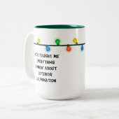 Weihnachtsurlaub Quote Tasse Weihnachtslicht (Vorderseite Links)