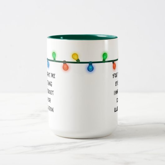 Weihnachtsurlaub Quote Tasse Weihnachtslicht (Mittel)