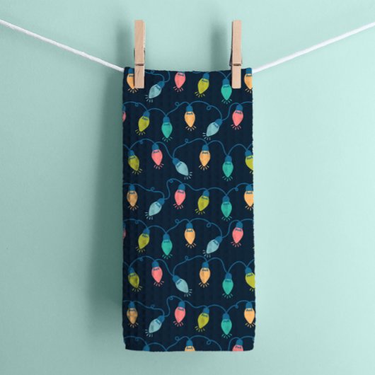 Weihnachtsurlaub Twinkle Lichter auf der Marine Geschirrtuch