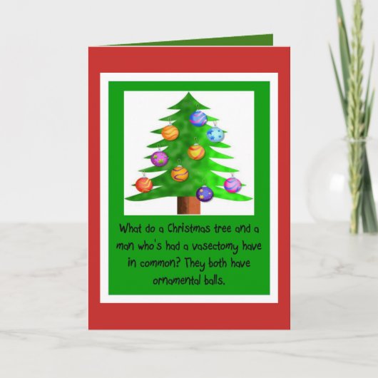 Weihnachtsvasectomy-Bälle Feiertagskarte (Vorderseite)