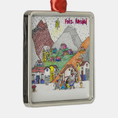 Weihnachtsvenezuela-Verzierung - Feliz Navidad Silbernes Ornament (Rechts)