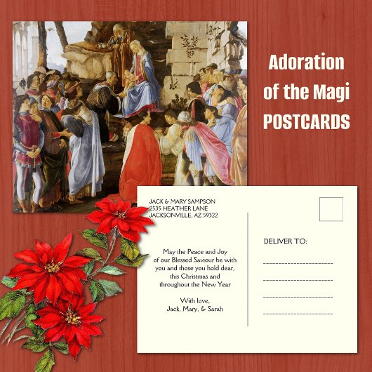 Weihnachtsverehrung der Magi Epiphany Religious Postkarte