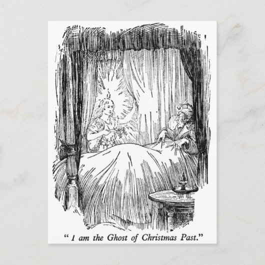 Weihnachtsvergangenheit (mit Text) Feiertagspostkarte (Vorderseite)