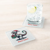 Weihnachtsvergewaltiger Glasuntersetzer (Schrägansicht)