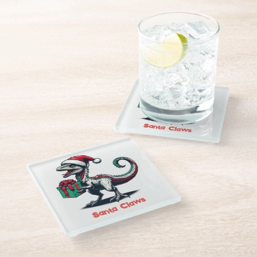 Weihnachtsvergewaltiger Glasuntersetzer (Schrägansicht)