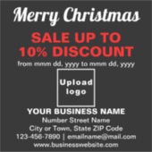 Weihnachtsverkauf auf dem Schwarzen Vinyl-Sticker Aufkleber (Vorderseite)