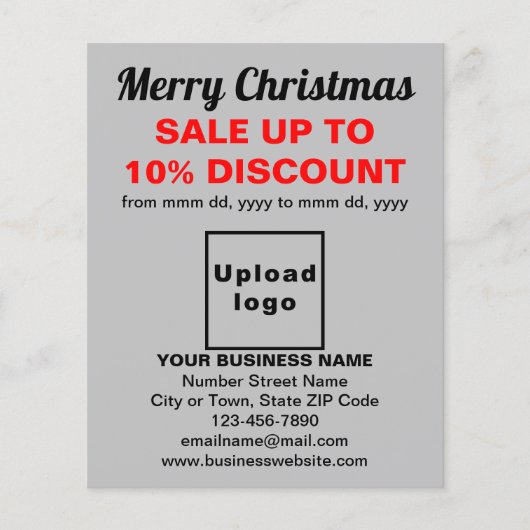 Weihnachtsverkauf auf grauem Flyer (Vorne)