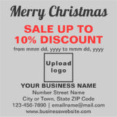 Weihnachtsverkauf auf grauem Vinyl-Aufkleber Aufkleber (Vorderseite)