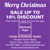 Weihnachtsverkauf auf Lila Vinyl-Sticker Aufkleber (Vorderseite)