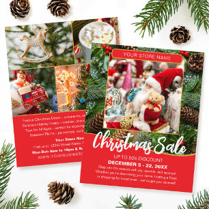 Weihnachtsverkauf Festliches Rot Geschäft Flyer