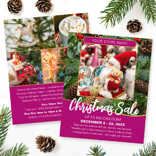 Weihnachtsverkauf Shopping Festlich Pink Geschäftl Flyer