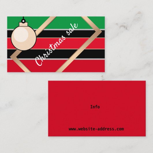 Weihnachtsverkauf Visitenkarte (Vorne/Hinten)