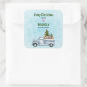 Weihnachtsverkehr - Handel mit Bäumen und Tieren Quadratischer Aufkleber (Tasche)