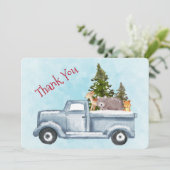 Weihnachtsverkehr mit Niedlichen Tieren Danke (Stehend Vorderseite)